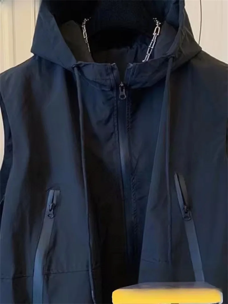 Fashion Hooded Vest Women's Casual Workwear Sleeveless Jacket  Zipper Commute Waistcoat Female Outwear