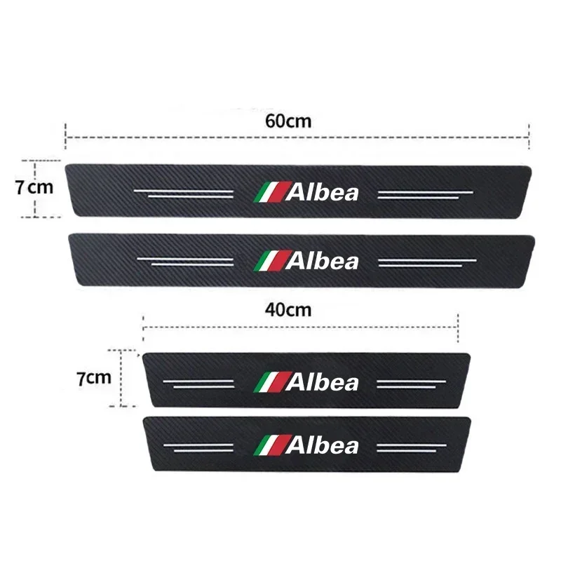 Car Decals Door Threshold Anti Scratch Stickers for Fiat Albea Logo Trunk Bumper Sill Scuff Scratch Strip Tuning Accessories