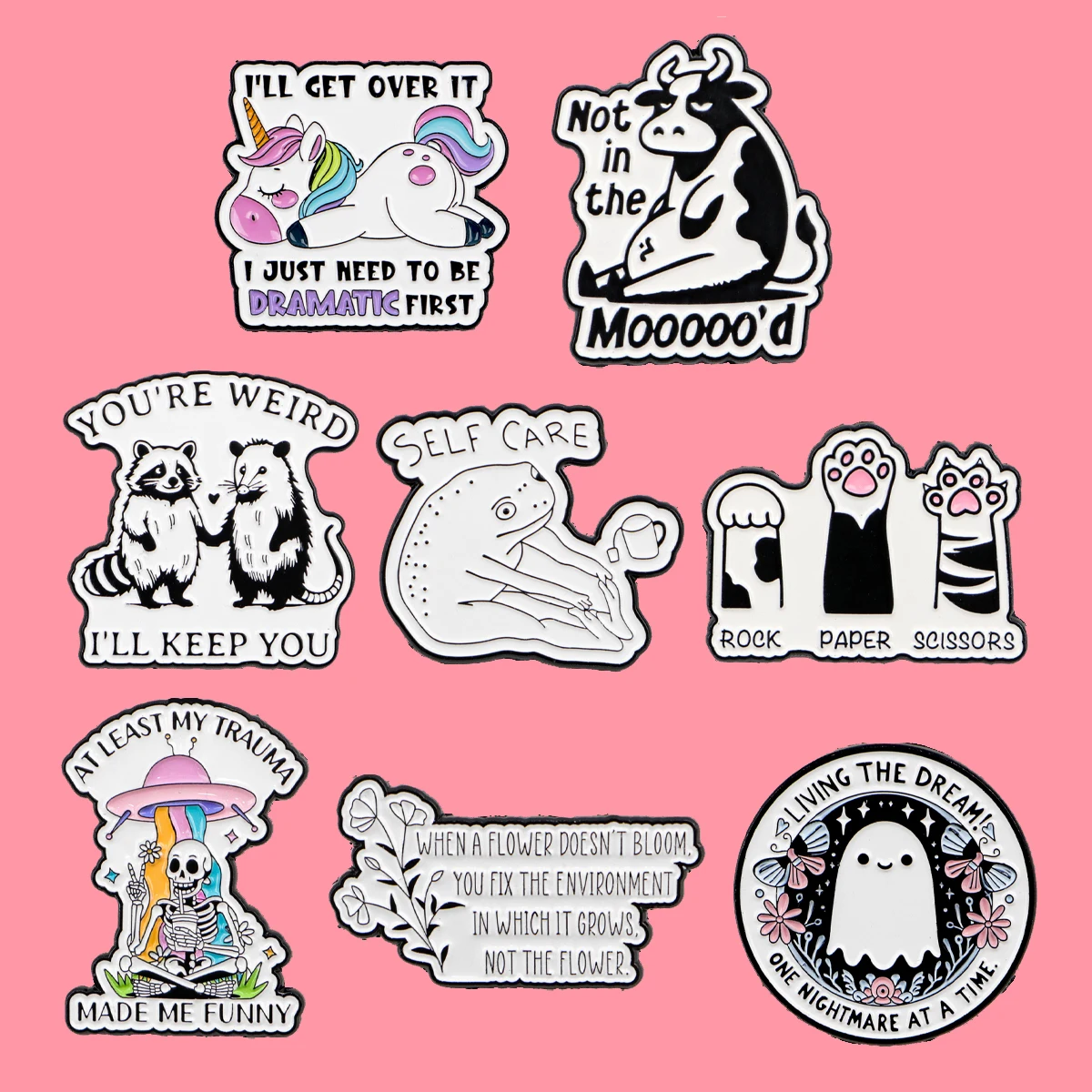 Cute Animal Quotes Enamel Pins Cartoon Bear Brooch Badge on Backpack Clothing Lapel Pin Costume Accessories Fashion Jewelry Gift