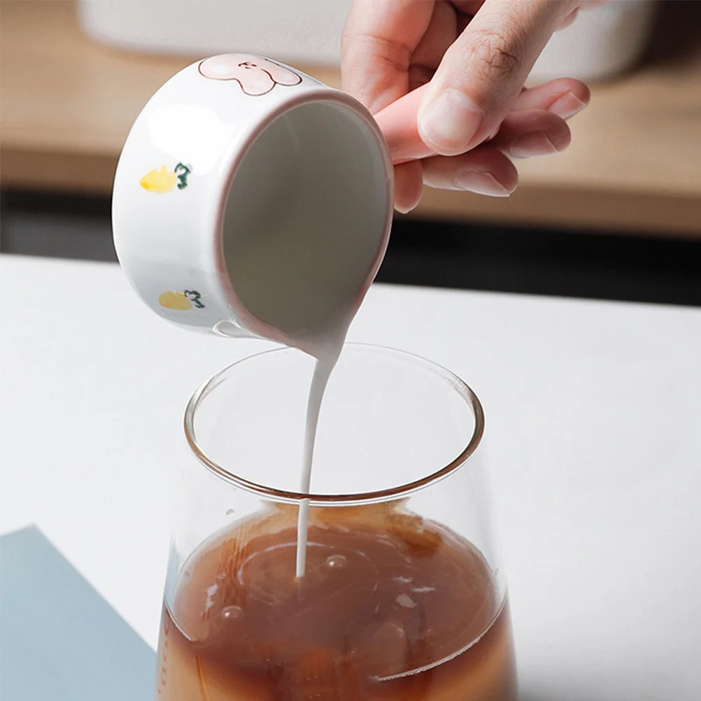 

Small Ceramic Milk Jug Premium Material Simple Design for Milk Sauce Storage Easy to Clean Kitchen Gadget for Cafe Home