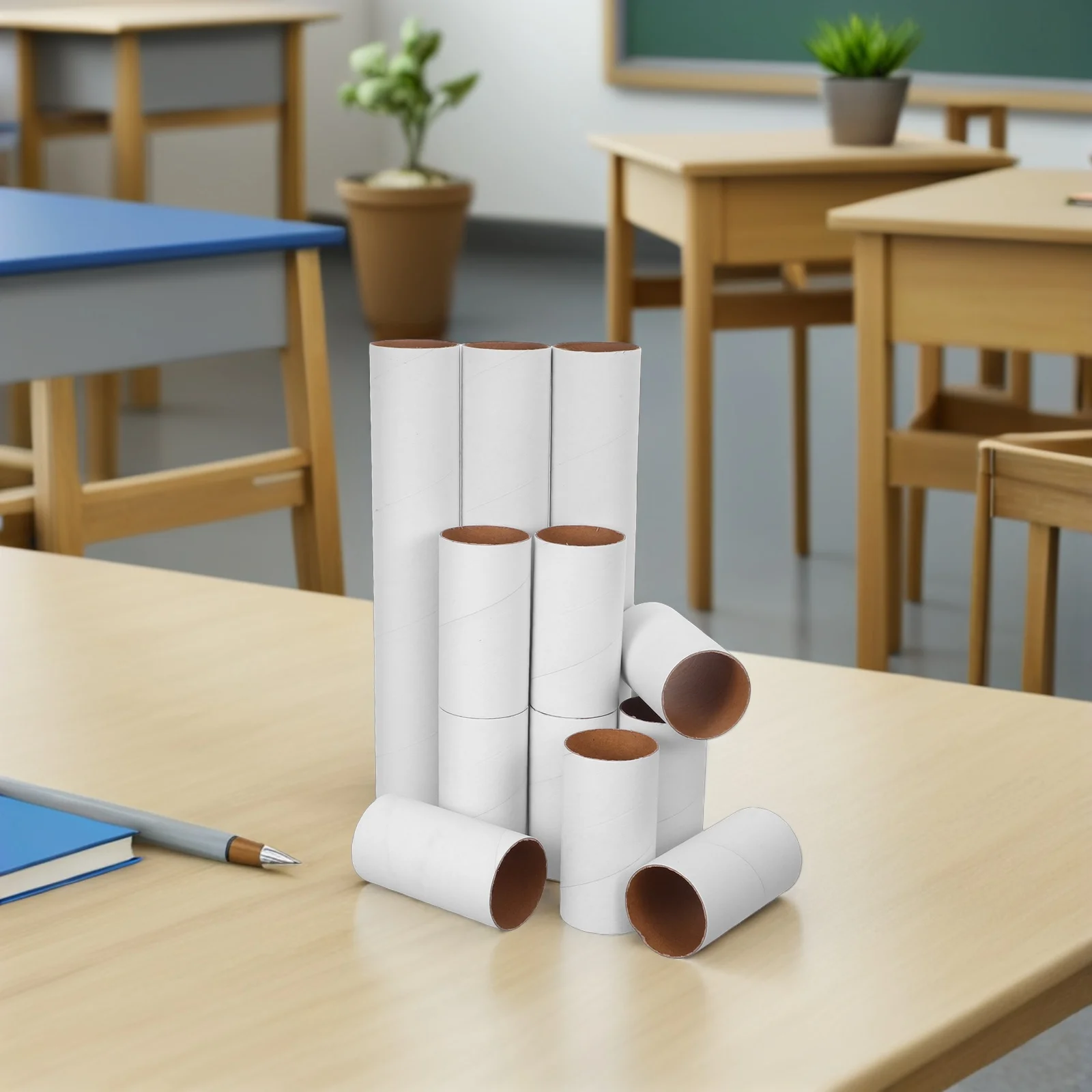 

12Pcs Kraft Paper Tubes Blank Cardboard Rolls DIY Drawing Painting Supplies for Kids Creative Craft Projects Coloring Paper Roll