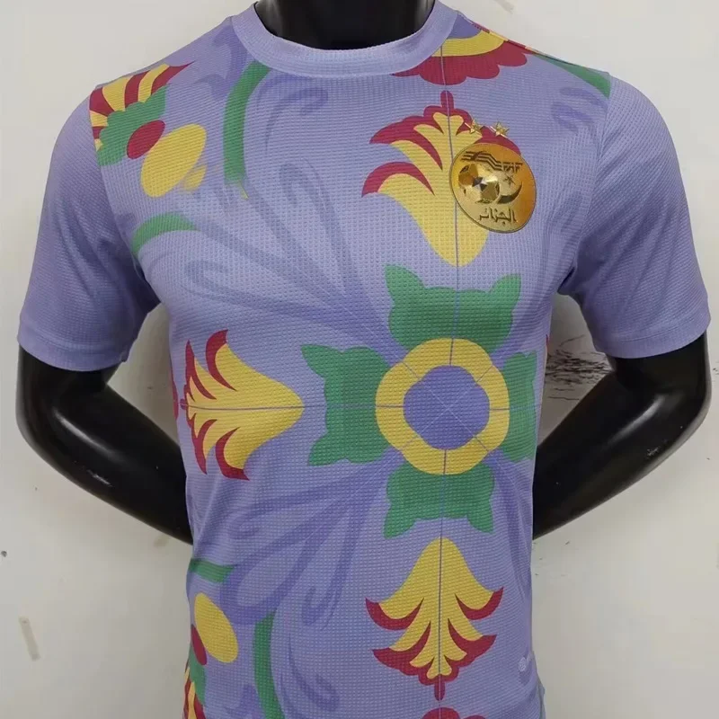 صيف جديد 25-26 مطبوعة الجزائر طبعة خاصة لكرة القدم جيرسي ثلاثية الأبعاد مطبوعة موضة تي شيرتات قصيرة الاكمام للرجال والنساء