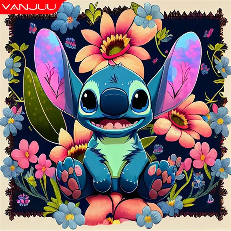 Disney Stitch 5D DIY zestaw do malowania diamentami Anime diamentowe hafty malowanie pełna diamentowa mozaika sztuka DIY zdjęcia dekoracyjne