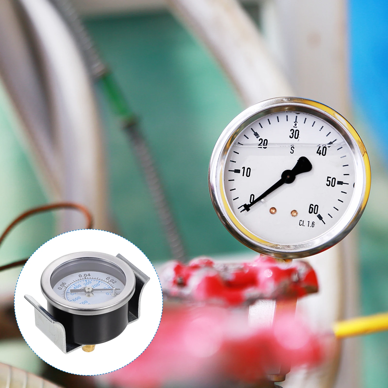 

Air Pressure Gauge Stainless Steel Bracket Manometer Dual Scale Measuring Tool Kit