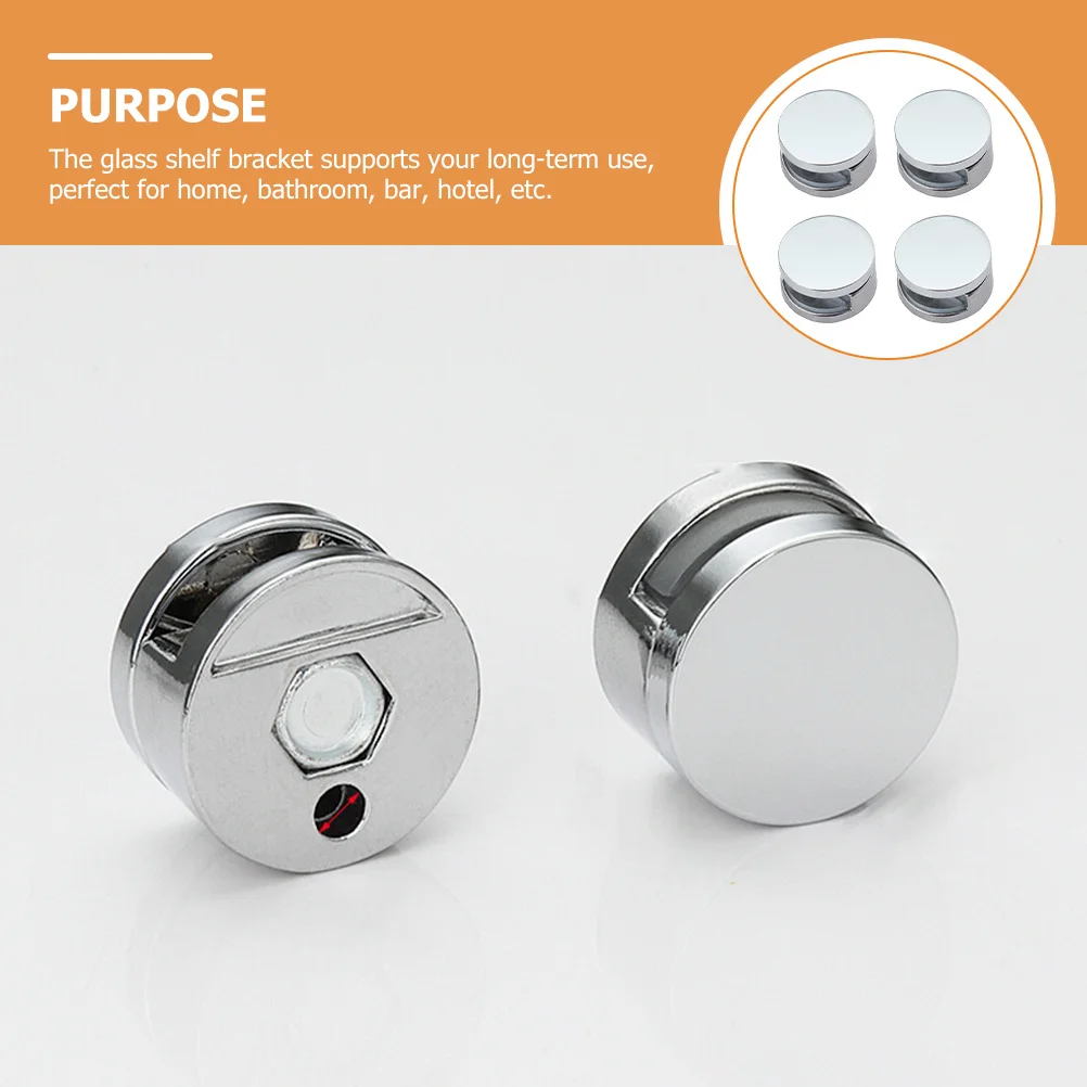 

4pcs Mirror Brackets Heavy Duty Glass Shelf Supports Zinc Alloy Wall Mount For Bathroom Hotel Panel Clamps Floating Shelf