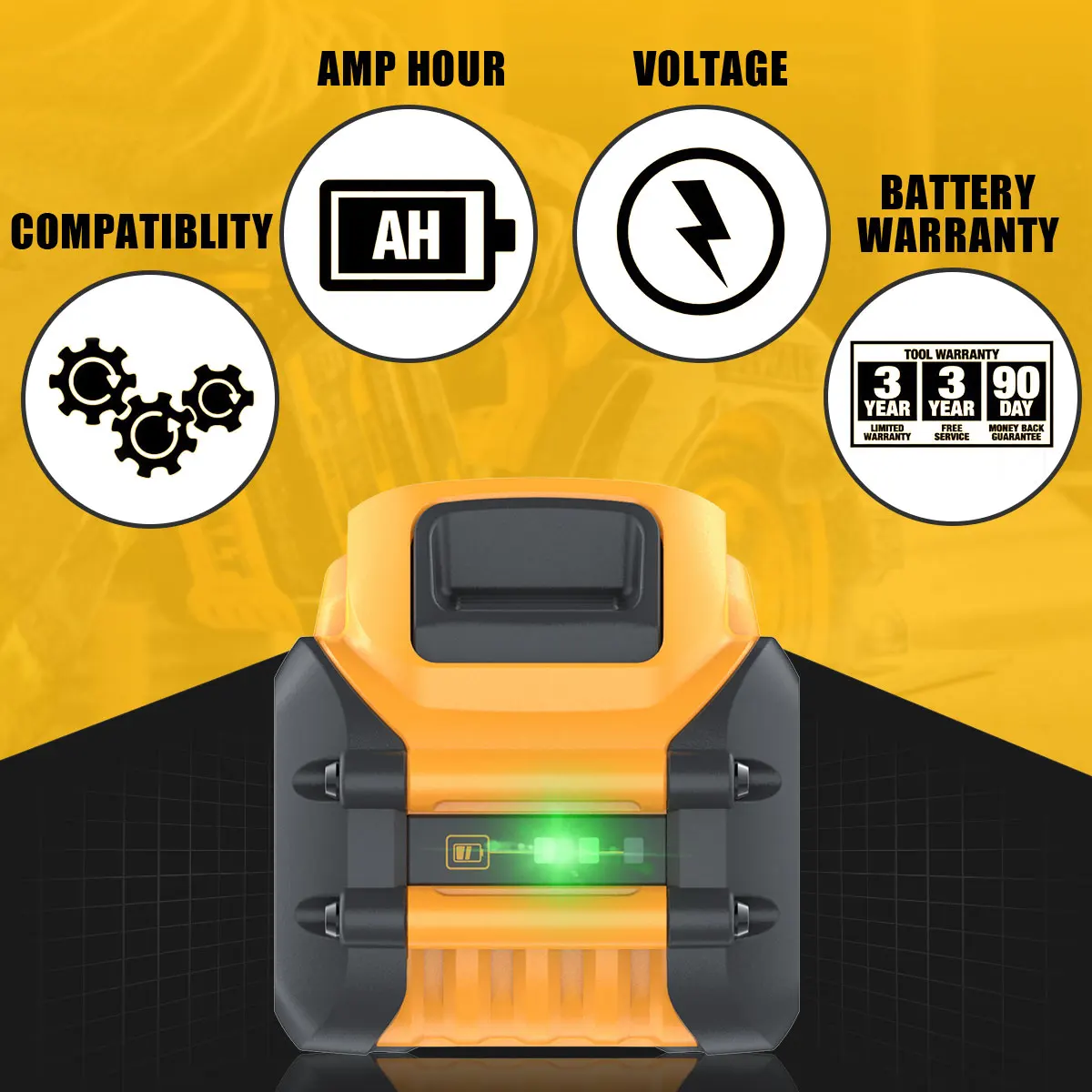 Imagem -04 - Bateria de Substituição Li-ion para Dewalt Dcb609 Ferramenta Elétrica Dcb200 Dcb606 Dcb205 Dcb206 Dcb209 Dcb182 60v 9000mah