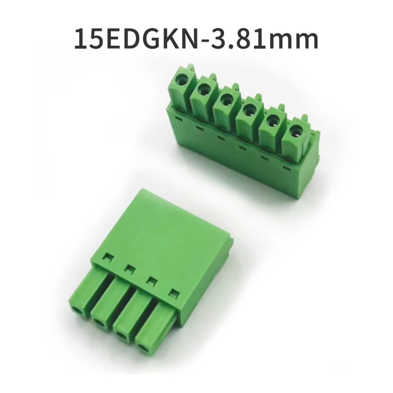 (1 Pcs) Screwless PCB Terminal Block 15EDGKN-3.81mm Hole Holder Spring Press Plug-in 2EDG Male and Female 2P 3P 4P 5P 6P~20P