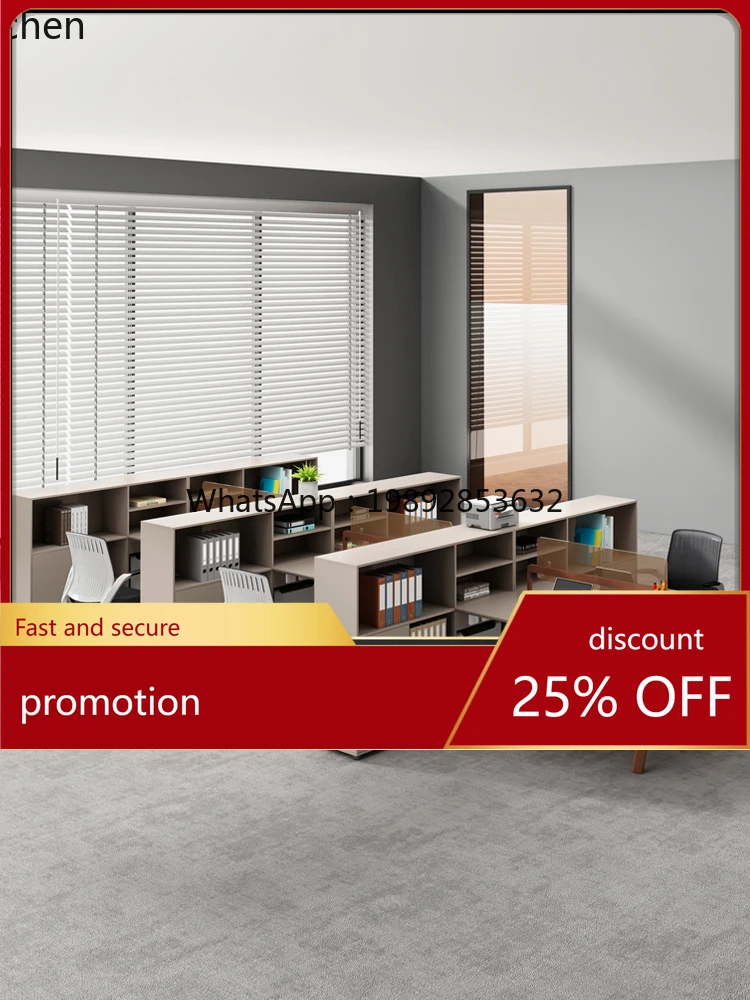 

HT Office Partition Desk and Chair Set for Four People Modern Simple Office Furniture