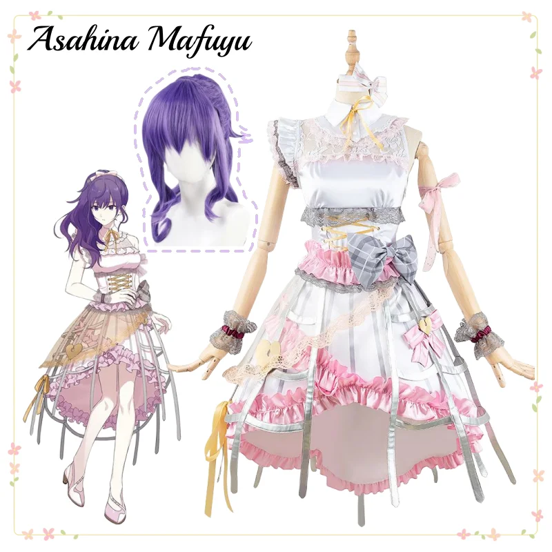 

Asahina Mafuyu Project Sekai Colorful Stage Косплей Костюм Одежда и парик Набор Косплей Сценический костюм Asahina Mafuyu