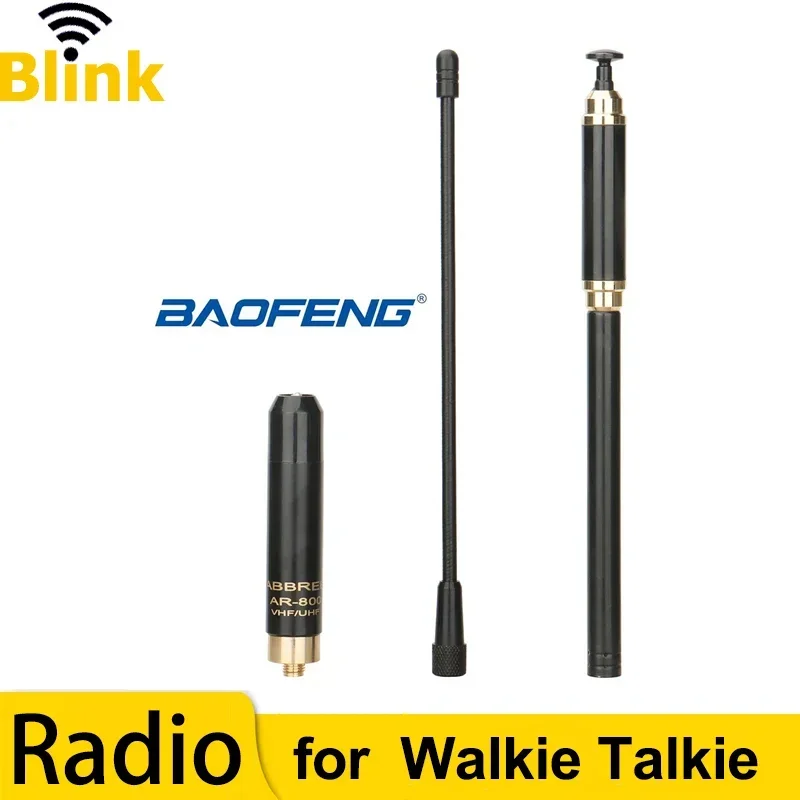 

ABBREE AR-800 Handheld Telescopic Radio Antenna UHF/VHF Dual Band Antenna Signal Booster Amplifier for Baofeng Walkie Talkie