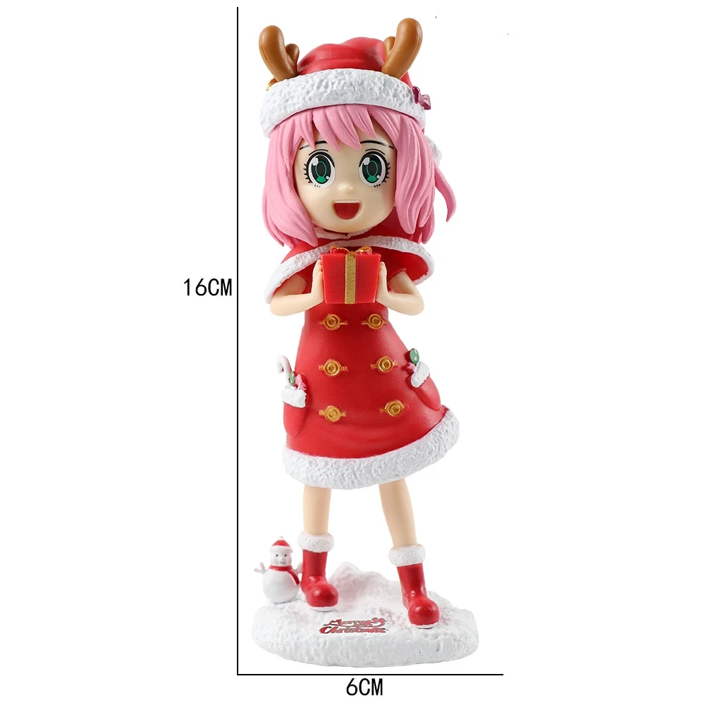 Neue 16 cm Anime Anya Forger Weihnachten Kleid Edition Stehende Haltung Action Figure PVC Modell Spielzeug puppe Desktop ornament Geschenke