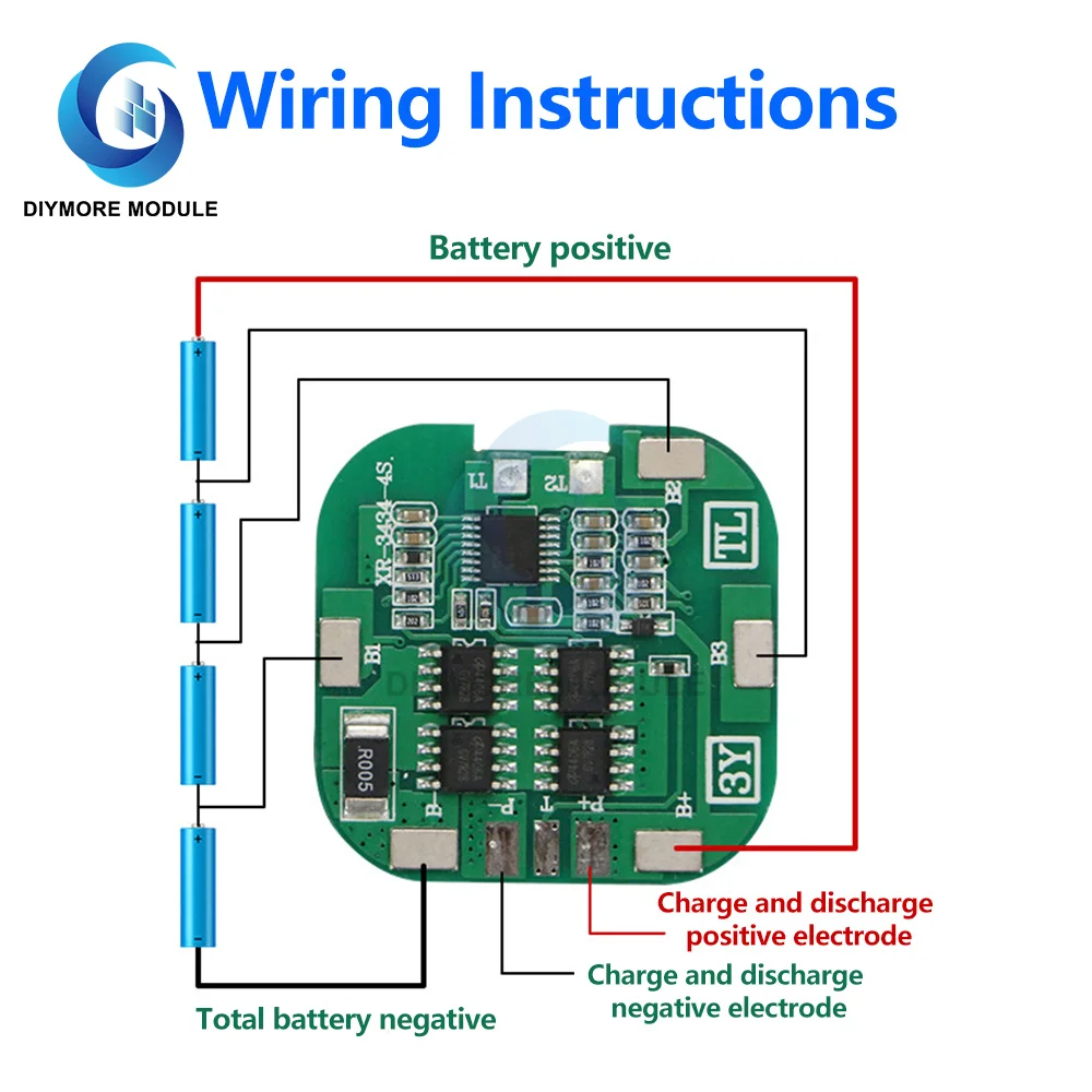 3S 4S 11.1V/14.8V 12A /8A Peak Li-ion BMS PCM With Balanced Lithium Battery Protection Board for LicoO2 Limn2O4 18650 li battery