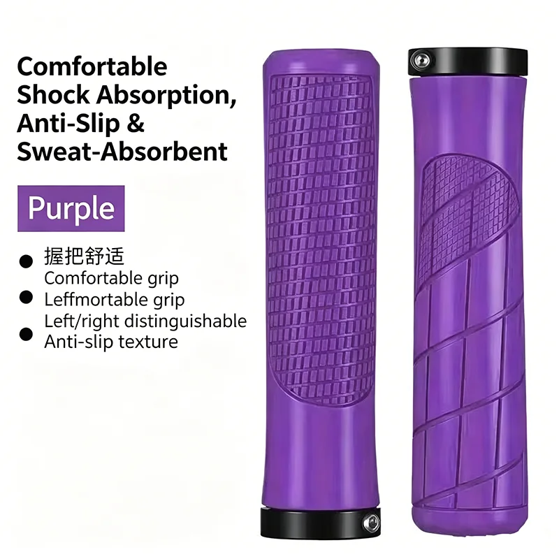 Rubber Handlebar Grips Folding Balance Bike Grips Shockproof Non-slip Mountain Bicycle Grip Aluminum Alloy Lock on MTB Cuffs