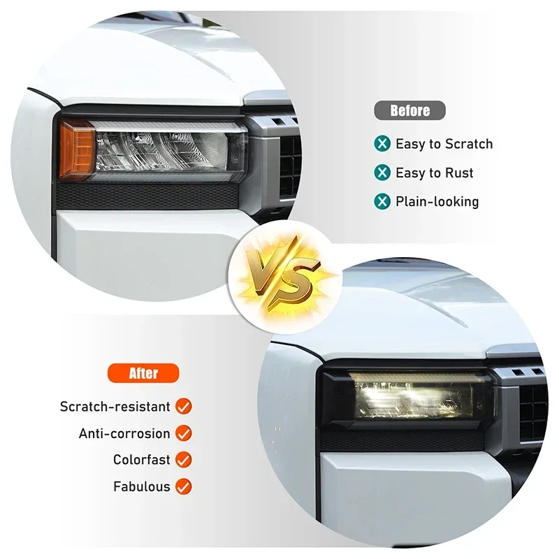 ABS لتويوتا لاند كروزر برادو 250 LC250 2024-2025 سيارة العلوي الذيل غطاء خفيف ملصق اكسسوارات السيارات الحماية الخارجية #3