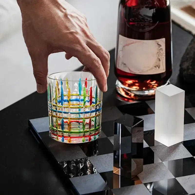 

Iced Coffee Glass Hand Painted Drinking Glasses Tumbler Reusable Colorful Mug Drinkware Bar Accessories Aesthetic For Whiskey