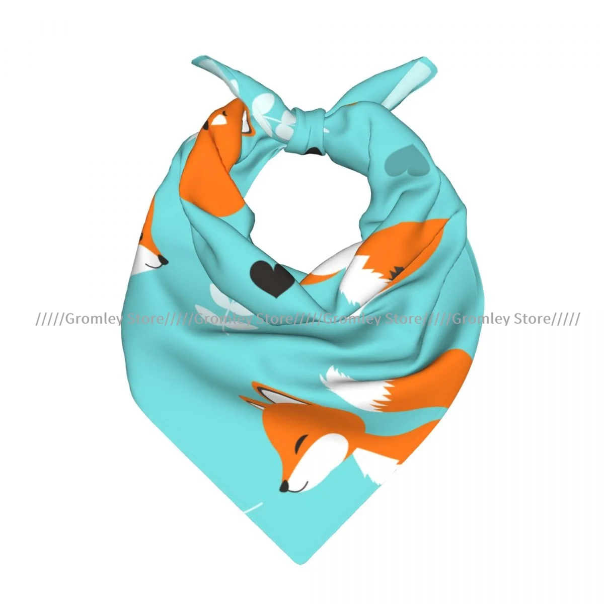 

Cartoon Fox On Turquoise Square Scarf Ladies Casual Head Neck Wrap