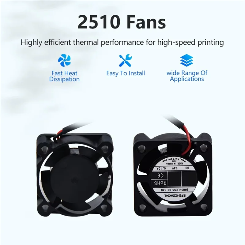 Ventilador de rolamento de esferas superior 2510 para Ender 3 V3 SE Ventilador de resfriamento sem escova Impressora 3D Hotend Ventilador de resfriamento axial