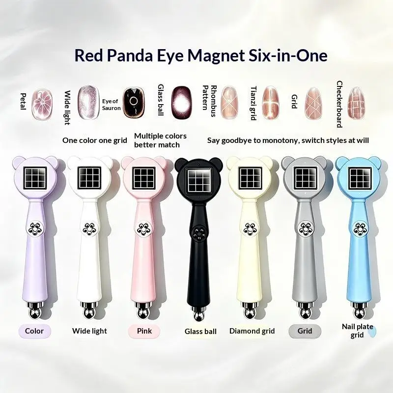 Bear Shaped Multi Function Nail Magnet Petals Grid Effect Super Strong Cat Eye Nail Magnetic Tools DIY Manicure Stick