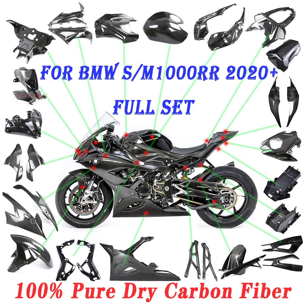 2022 For BMW S1000RR M1000RR 2019 2020 2021 100% Pure Dry Carbon Fibe Motorcycle Winglets Parts Fenders Cover Fairing Kits