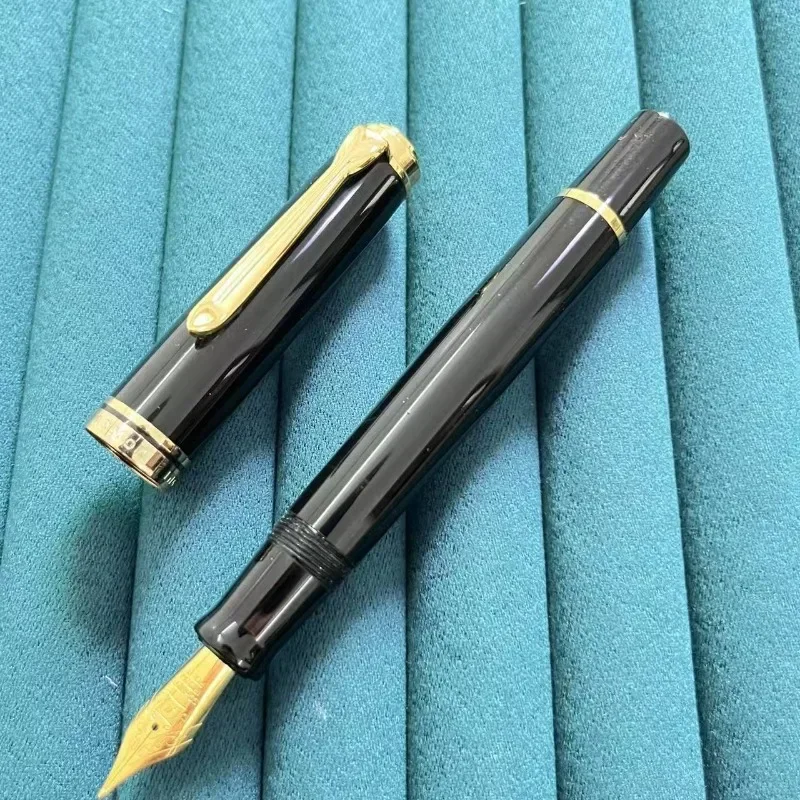 

Admok M800 J800 Black Resin Fountain Pen Schmidt Bock Nib F M B 0.5MM 0.7MM 1.0MM Nib,Beautiful Patterns with Golden Clip Pens