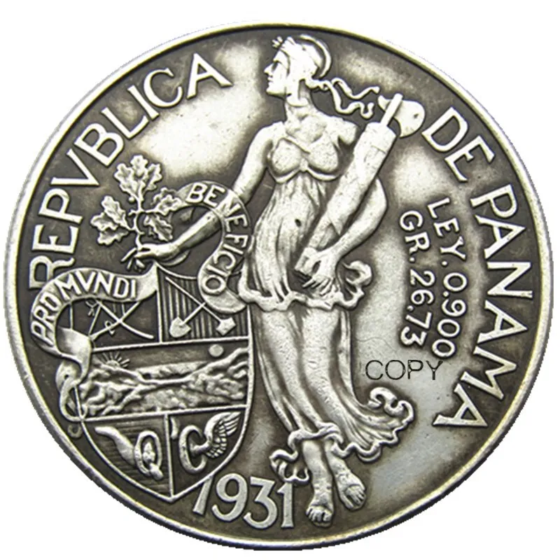 HOBO Panama 1931 Balboa Silver Plated Foreign Copy Coin