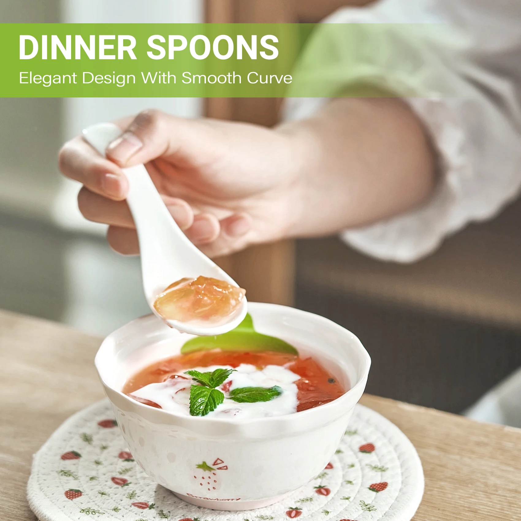 ABBN-cucharas de sopa, 15 Uds. De cucharas de estilo japonés, cucharas de arroz creativas, cucharas de sopa asiáticas chinas con mango largo para restaurantes