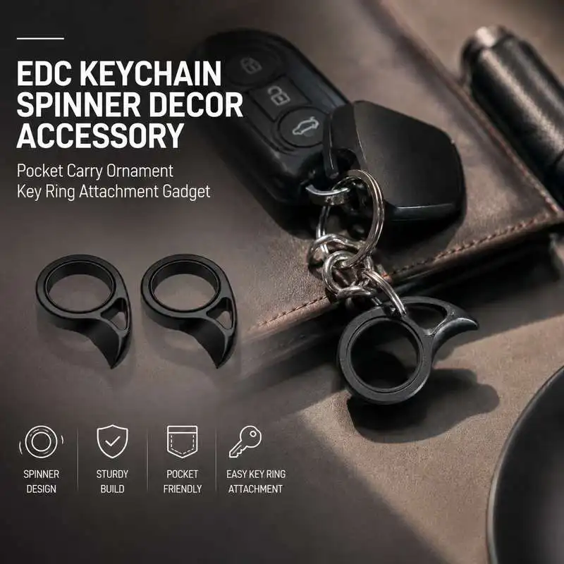 Pocket EDC Spinner Ornament Key Chain Decor Accessory Portable Keyring Attachment Part