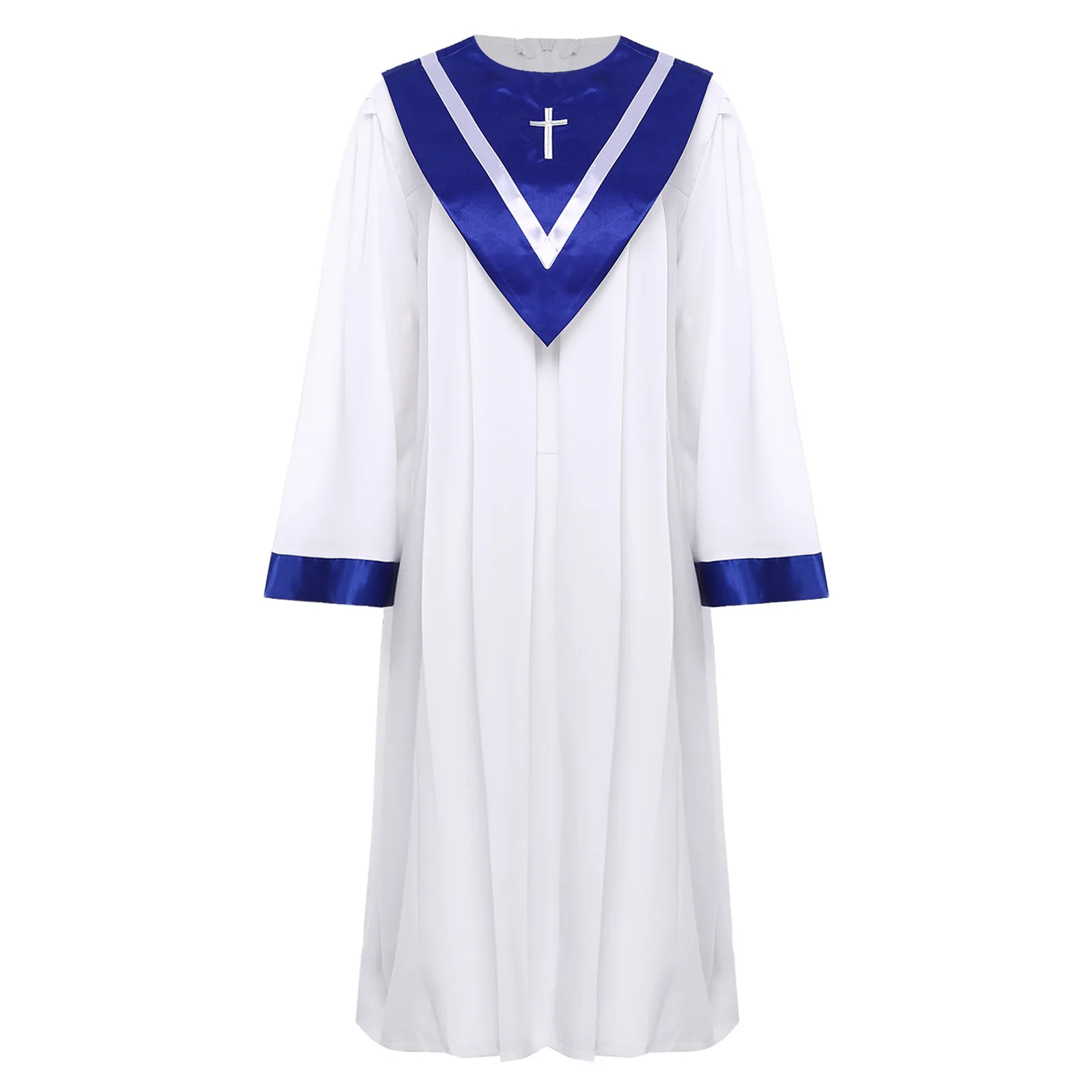 

Unisex Matte Choir Robes for Church Graduation Gown Performance Costume with V-Shape Stole Festival Party Women Men Dresses