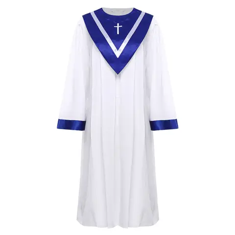 Roupões de coro foscos unissex para igreja, vestido de formatura, fantasia de performance com roubou em forma de v, festa de festival, vestidos femininos e masculinos
