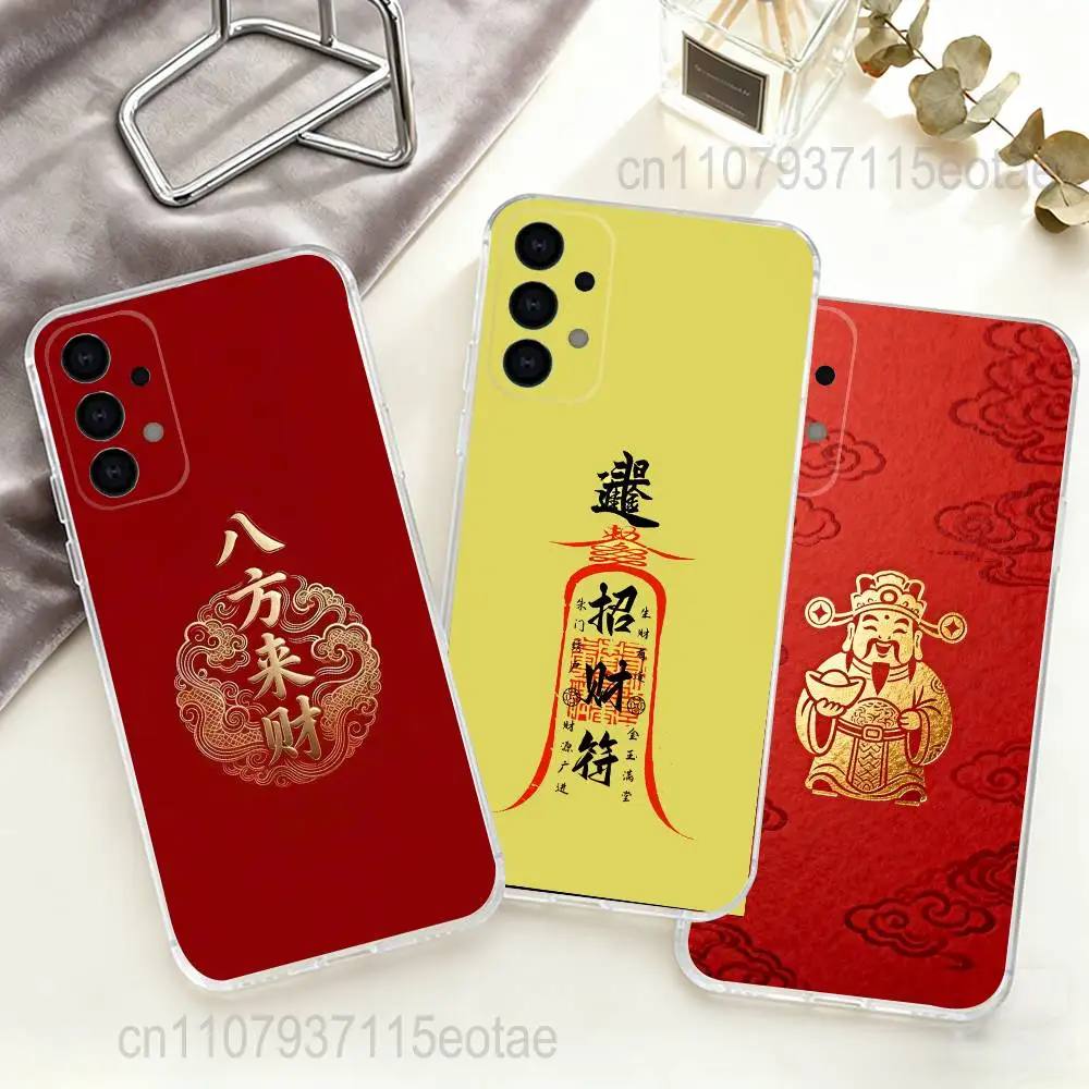 Symbols of Eastern mysticism good fortune Transparent TPU Case for  Samsung S21,S24,S30,S23,S25,S22,S20,S10,5GFE,PIus,Lite,Ultra