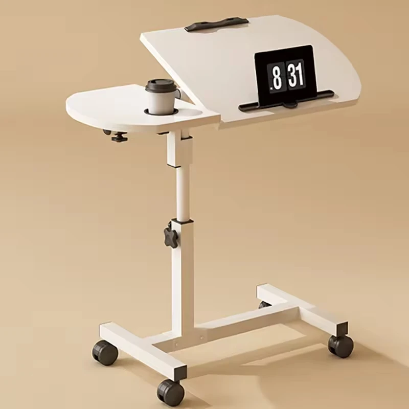 #Adjustable Foldable Extendable Laptop Side Table For Bedroom Living Room Dining Furniture Home Office School-Durable Metal