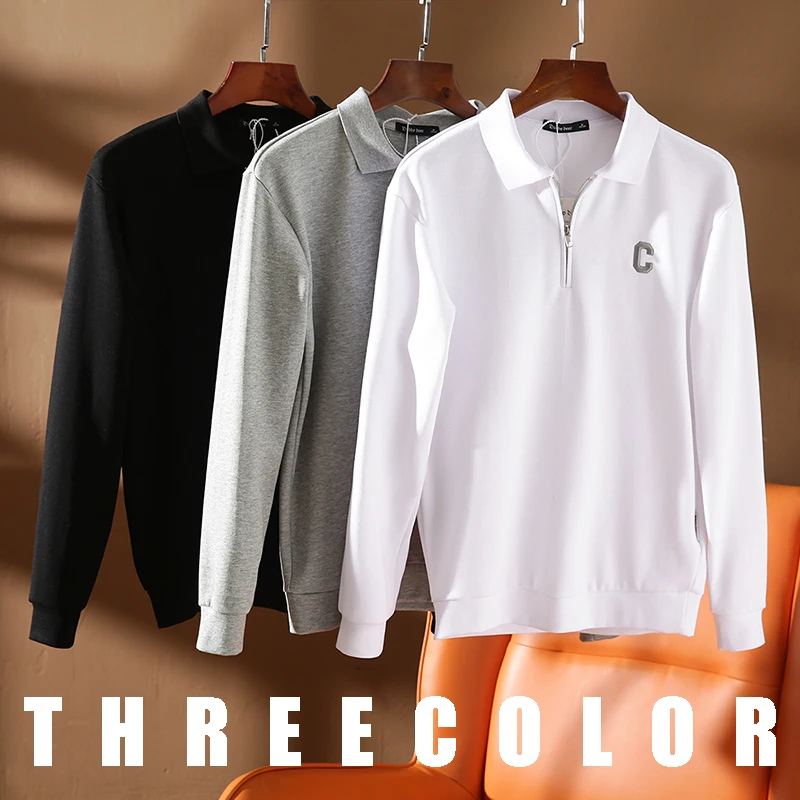 

Мужская толстовка с открытым воротником на весну-лето, с вышитыми буквами, однотонная, повседневная, модная, городская, прямого кроя