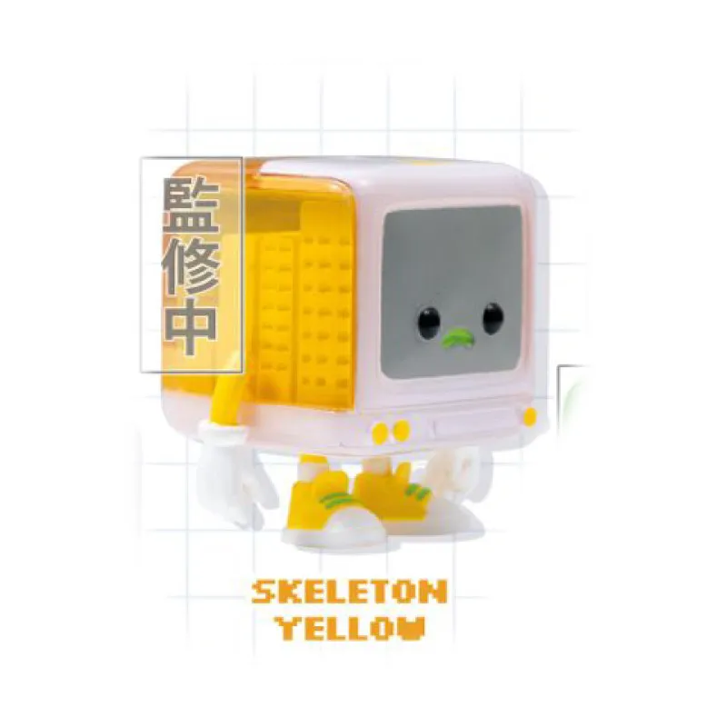 레트로 컴퓨터 소년 귀여운 투명 장식품 장난감 Q버전 액션 피규어 가샤폰 수집용 장난감