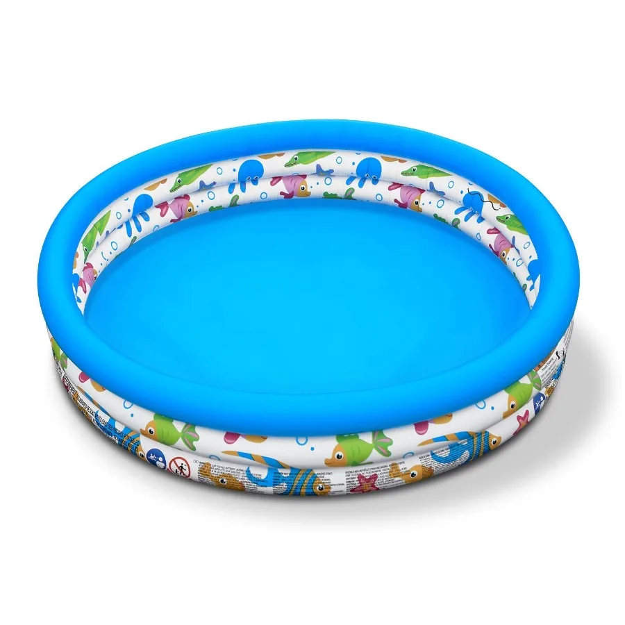

48x10In Inflatable Swimming Pool Blow Up Family Pool For 2 Foldable Swim Ball Pool Center