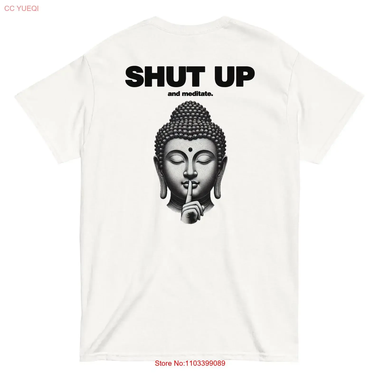 Shut Up and Meditate T Shirt Bouddha Mindfulness Spiritual Streetwear Zen Meditation Top vintage Lavé graphique Polyvalent Doux