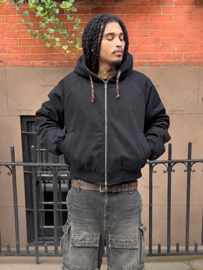 على الوجهين عادية شارع العليا Harajuku المتضخم قلنسوة بسحاب المرأة العصرية العلامة التجارية خمر الهيب هوب روك فضفاض البلوز الرجال #5