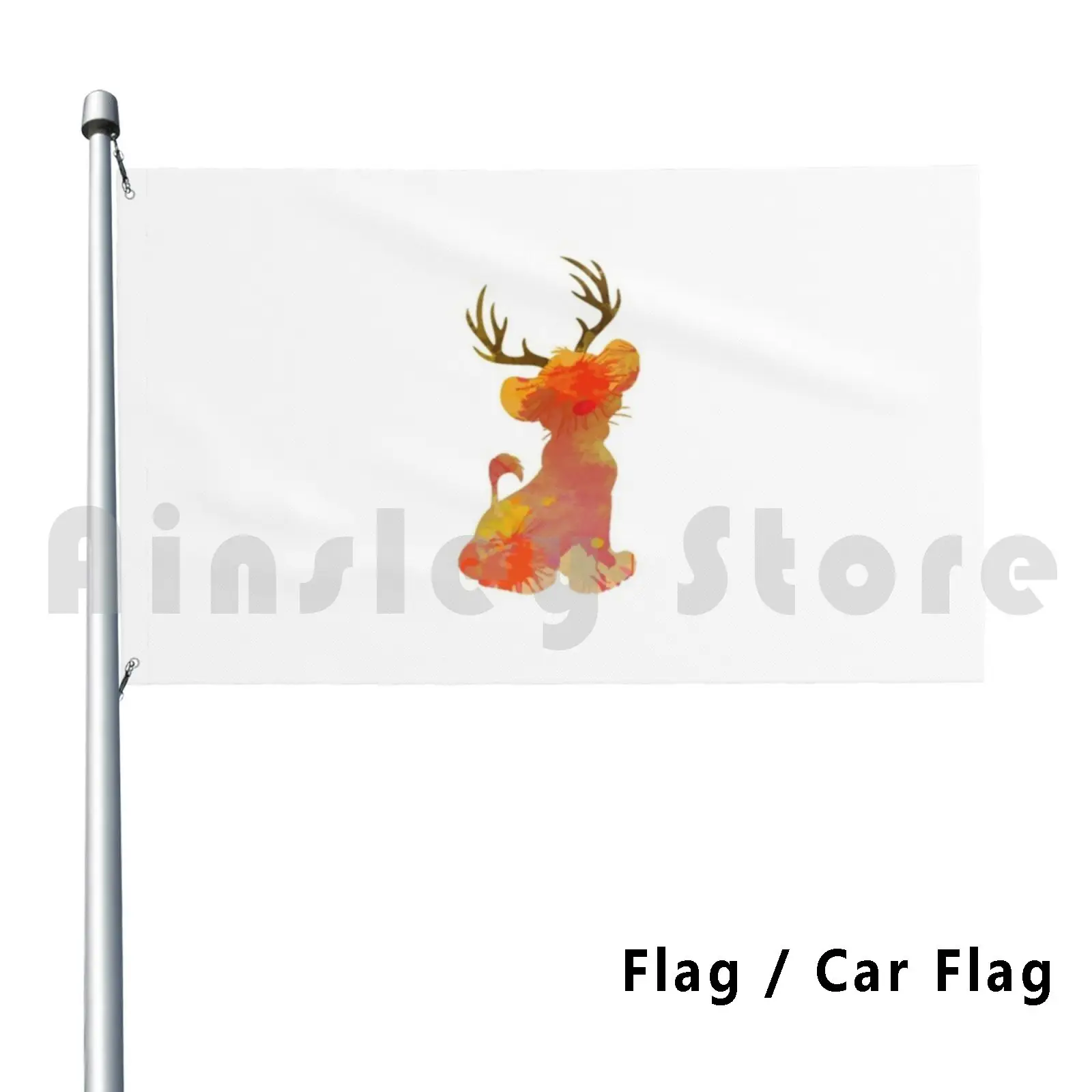 Flag Car Flag Christmas Inspired Silhouette 1863 Christmas Inspired Silhouette Simba Reindeer Lion