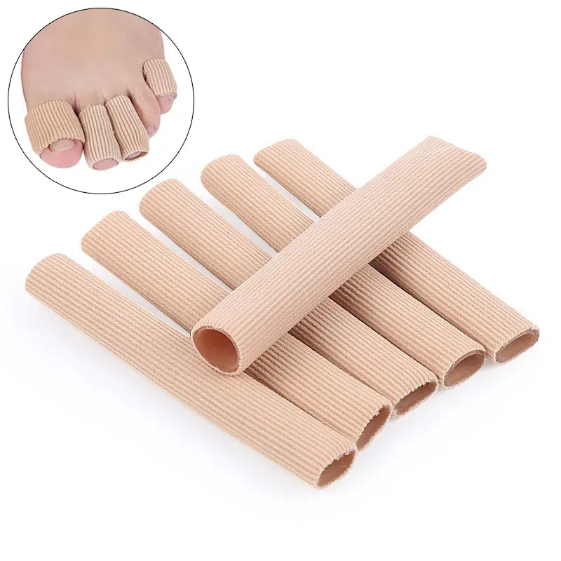 1pc Foot Care Silicone Toe Cover Fabric Gel Silicone Tube Bunion Toes Fingers Separator Finger Protector Pain Relief Bandage Hot