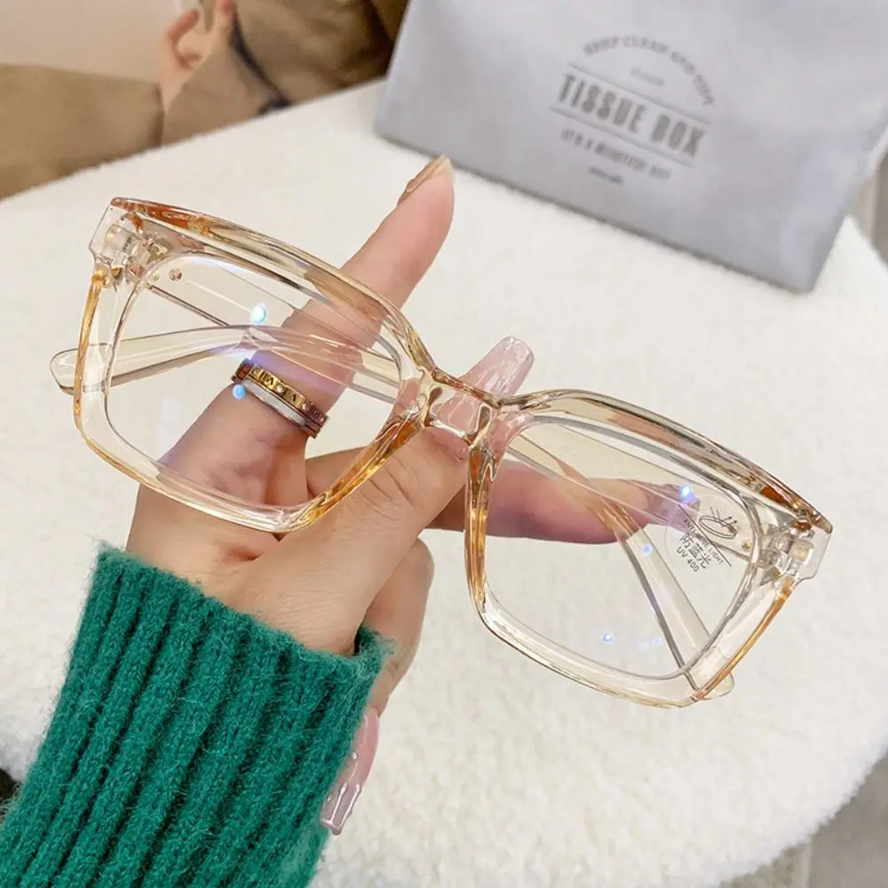 Ins Oversized Square Glasses Large Frame Anti Blue Light Glasses Myopia Glasses Flat Light Glasses Transparent Eyeglasses