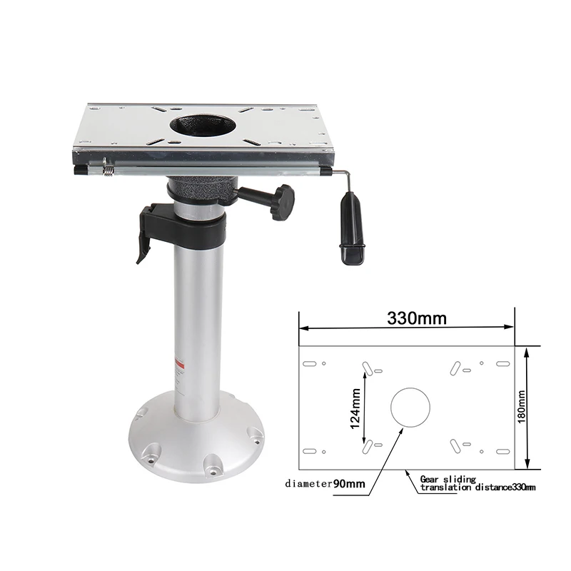 Seat Base Manual Adjustment Aluminium Alloy Boat Seat Pedestal Stand Base Adjustable Slide  Swivel Shaft Shock Absorption