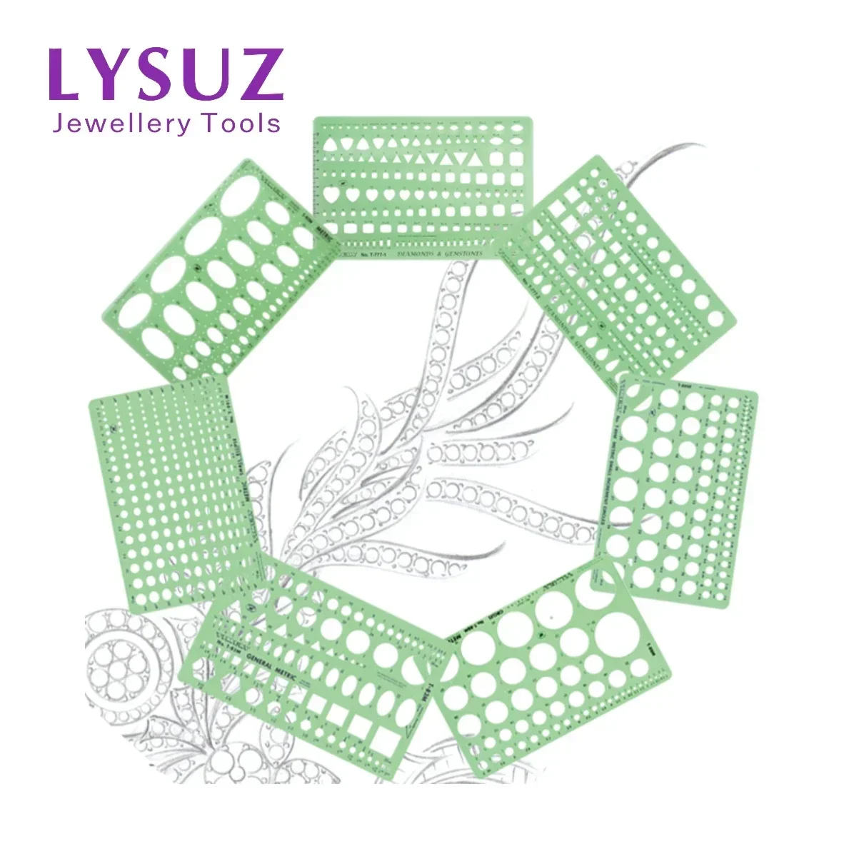 Timely Jewelry Design Template Diamond Gemstone Drafting Professional Designer Tools Supplies T-777-1 T-777-2