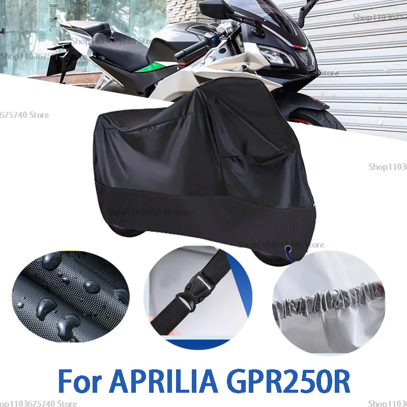 Housses complètes de moto pour APRILIA GPR250R, Protection solaire d'extérieur, poussière, sans oreille, accessoires en tissu Oxford épais