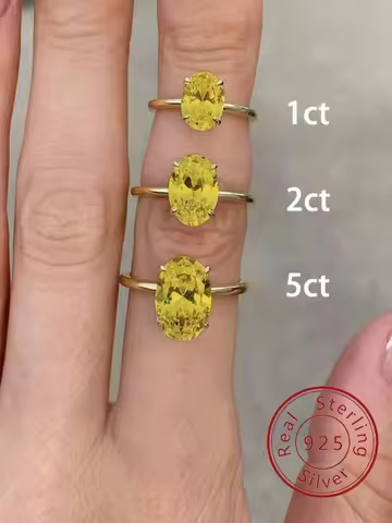 925 Sterling Silver Luxury 1-5CT Gorgeous Oval Stone Zircon Ring For Women Engagement Wedding Luxury High Quality Fine Jewelry