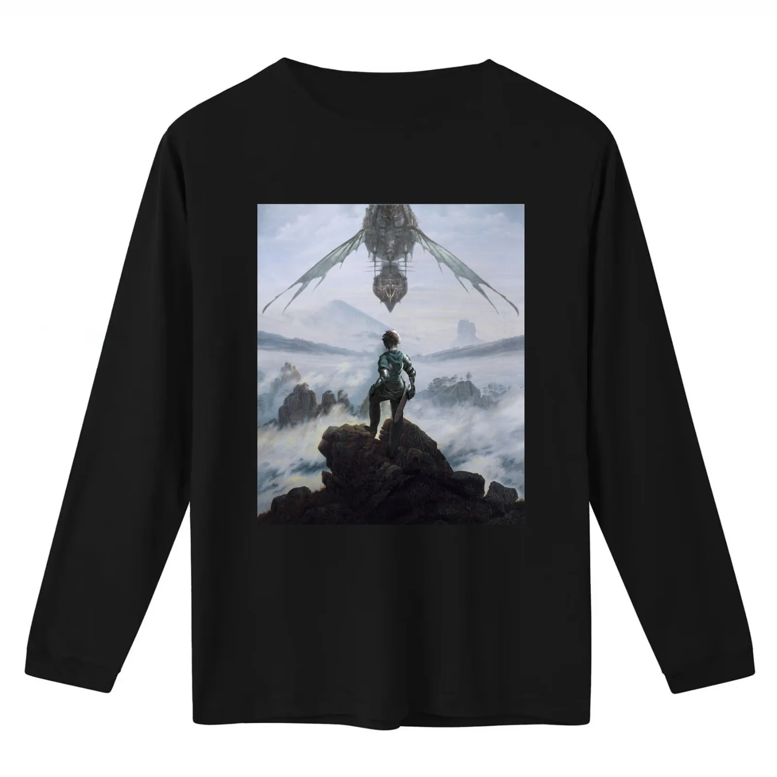 Grandcypher above the Dytroit Belt (Wanderer above the Sea of Fog) T-Shirt Summer Casual Cotton Tee Oversized Streetwear Tops