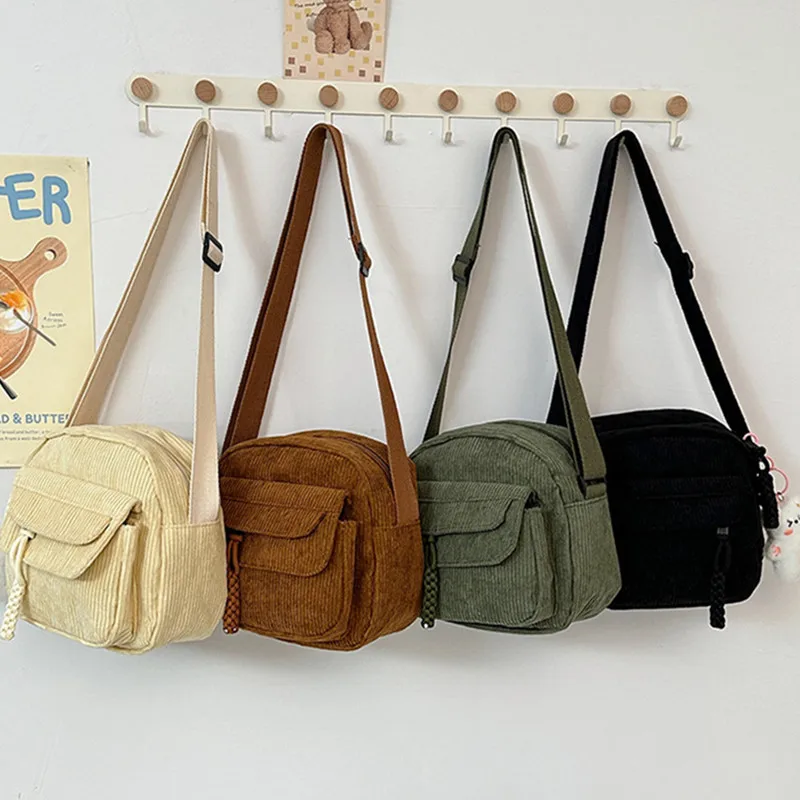 

Сумки-мессенджеры Ins Harajuku, корейская вельветовая женская маленькая сумка на плечо, сумка через плечо для девочек-подростков, милая студенческая сумка-тоут Bolsa