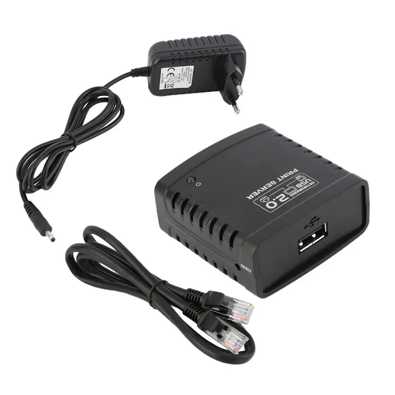 10/100Mbps USB 2.0 Ethernet LPR Print Server LAN Network Adapter USB Printer Sharing Device For Office Multiple Printers Use