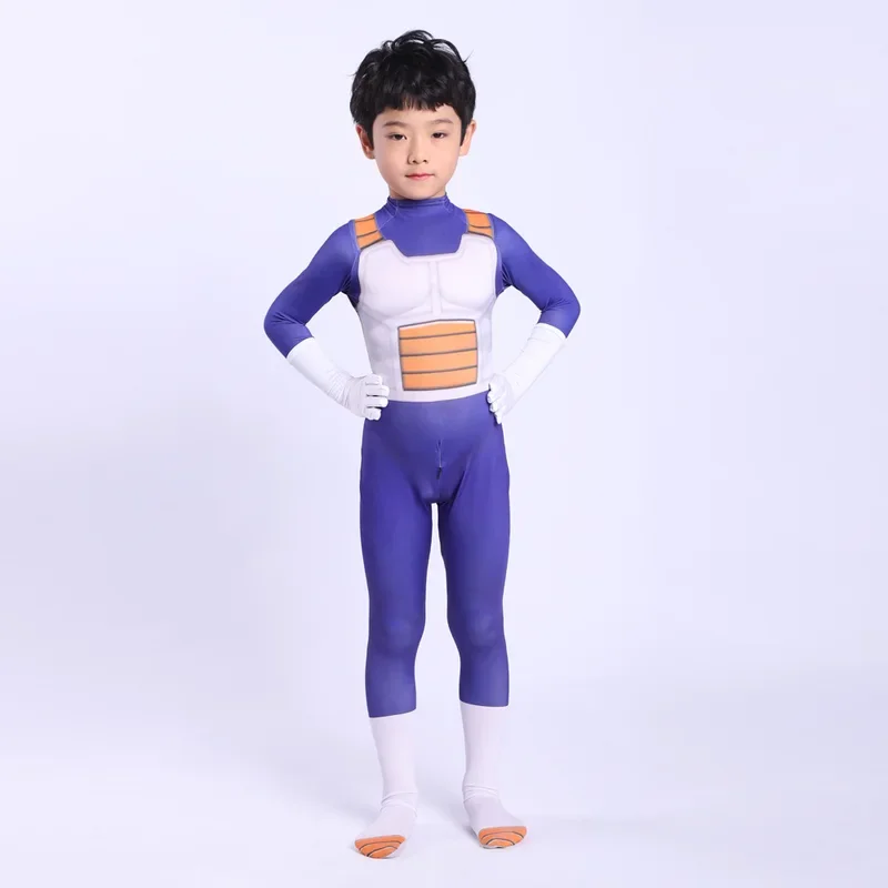 Bambini Blu Archivio Cosplay Goku Costume Bambino Adulto Vestito Vegeta-boy Costume Cosplay Super eroe Tuta Finery Dress Up