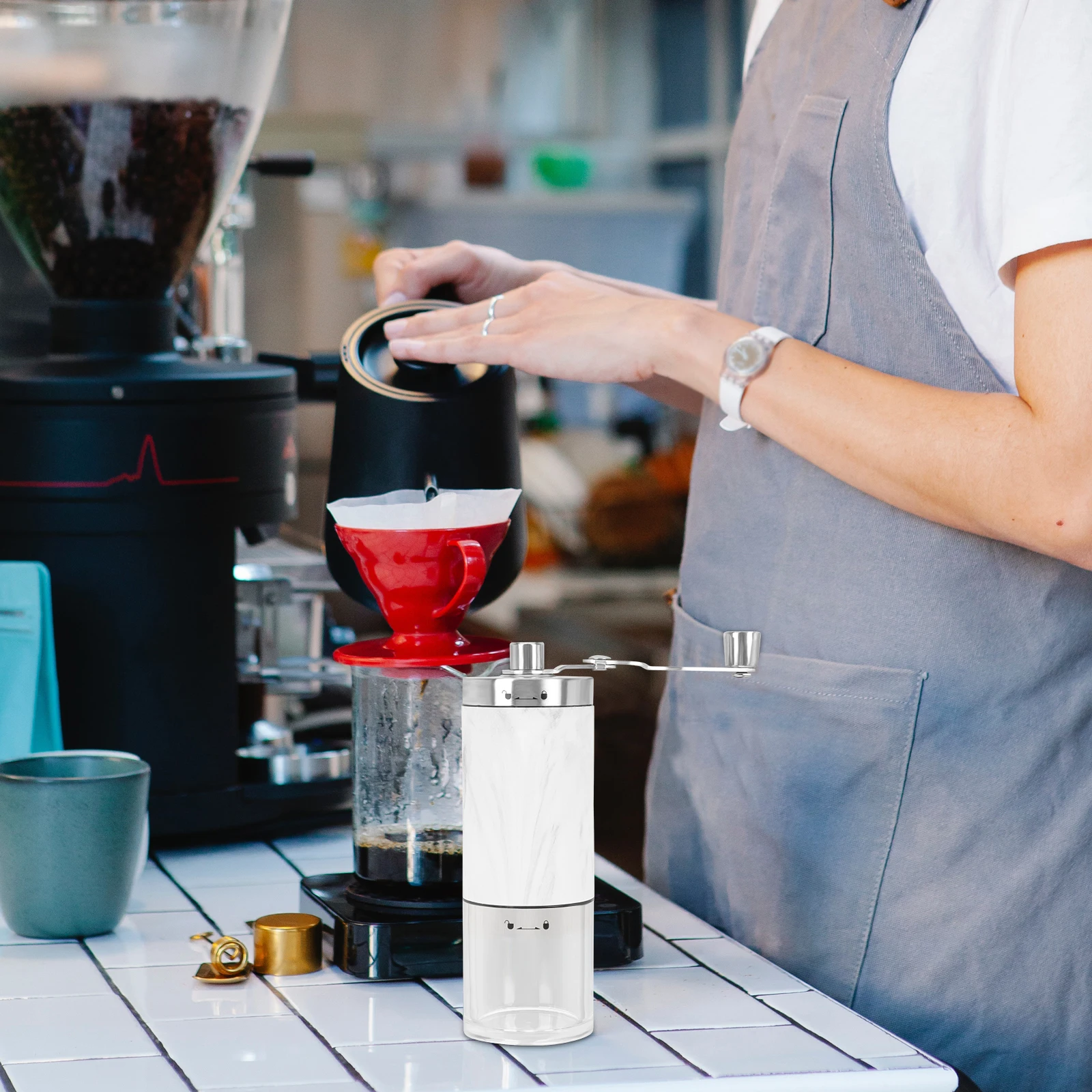 

Premium Manual Grinder Stainless Steel Portable Bean Mill Strong Hand Operated Burr Mill For Camping Home Use Hand Crank