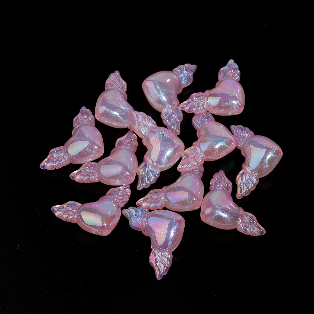 10pcs Acrylic Love Heart Beads for DIY Crafts