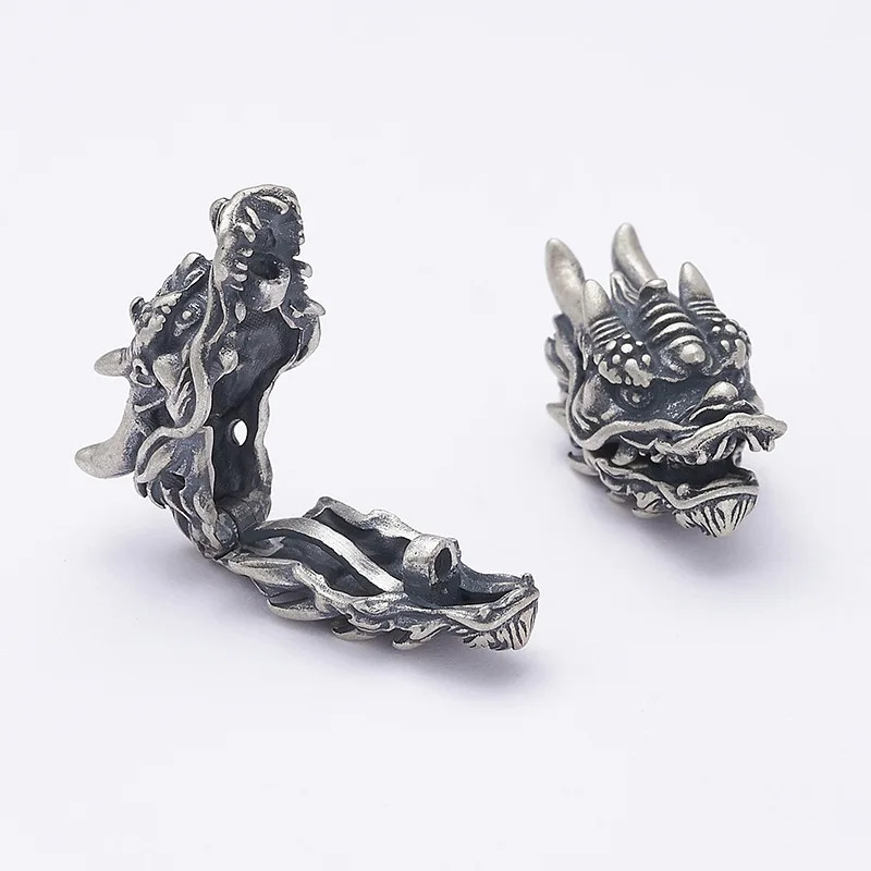 100% 925 Silver Power Dragon Beads Jewelry Findings Good Luck Loose Beads